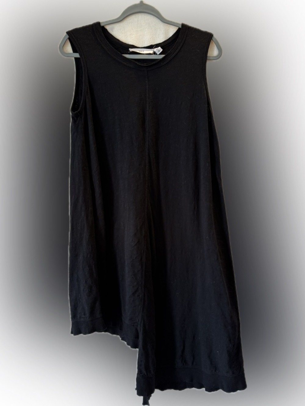 WILT Asymmetrical Black Dress Raw Edge Small Sleeveless